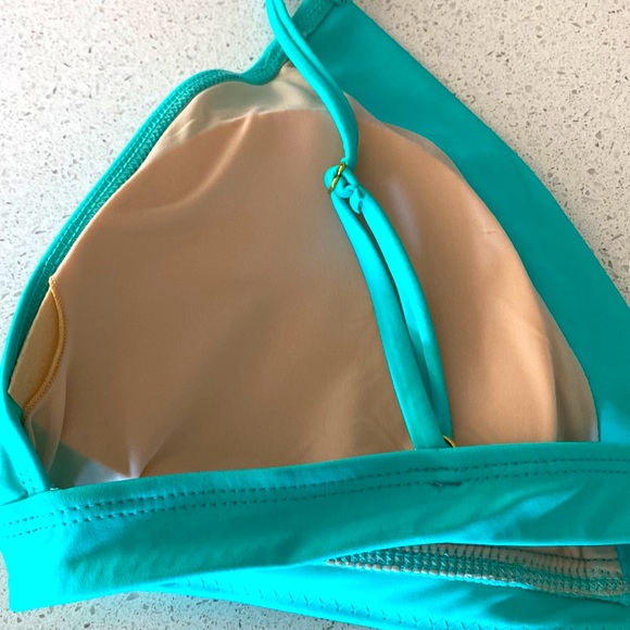 Cabana Life Sun UV Protection Aqua Bikini Top XL NWT 50+ Gold Padded - Picture 6 of 12